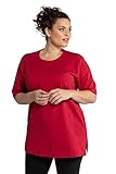 Ulla Popken Große Größen Damen T-Shirt, Rundhals, Rot (Rot 51), 46/48 (Herstellergröße:46)