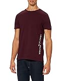 Tommy Hilfiger Herren Tommy Flag Side Tee T-Shirt, Burgunderrot, L