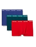 Calvin Klein Herren TRUNK 3PK Badehose, Maya Blue/Soft Grape/Rustic Red, L