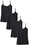 Amazon Essentials 4-Pack Camisole tank-top-and-cami-shirts, schwarz, US L (EU L - XL)