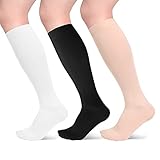 sinocare 3 Paar 23-32 mmHg Kompressionsstrümpfe Damen & Herren, Medizinische kompressionsstrümpfe Klasse 2, CCL2 Kompressionssocken, Vorbeugung/Behandlung von Krampfadern, L-XL