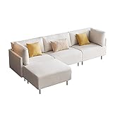 Zeberdany Wendbares Sektionalsofa Couch, L-Form Sofa Couch 3-Sitzer Sofa mit wendbarer Chaiselongue Couch für W