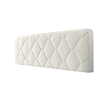 WSGJHB Bett Kopfteil Husse/Bezug, Bettkopfteil Hussen Staubdichte Kopfteilbezug Verdicken Baumwolle Einfarbig Kopfbedeckungen Elastische All-Inclusive Bett Kopf Abdeckung 180cm Cremeweiß