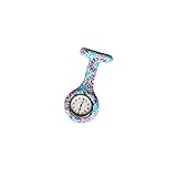 xiaocheng Frauen-Blumentaschen Haltbares Uhr Analog-Quarz-Taktgeber-Uhr-Silikon-Taschen-Brosche Clip Fob Medizinische Krankenschwester-Uhr-Nette Kostü