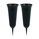 Cabilock 2 Stücke Grabvase mit Erdspieß Grab Friedhof Steckvase Blumenvase Friedhofsvase zum Stecken für Trauerschmuck Grabschmuck Grabdek