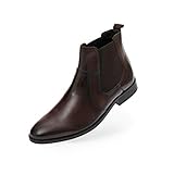 Fretz Men Sven Chelsea Boots | Lederschuhe für Herren mit seitlichen Gummiband-Einsätzen | hochwertiges Rindsleder, modisches mokka | zu Business-Anzug & Casual Outfits | Größe 45