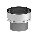 H&M New Line Edelstahlschornstein Schornstein Einzelteil doppelwandig Abgaskupplung DW zu EW Ø200mm Innendurchmesser 25mm Isolierung Übergang von einwandigem R