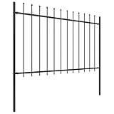 Susany Maschendrahtzaun Gartenzaun Zaun Zaun-Sets Komplettset Mit Speerspitzen,Doppelflügel Doppelstabmattenzaun Zaunmatten Trennwand 1,7 x 1,2 m Mit 1 x Zaunelement und 2 x Pfosten,Schw