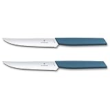 Victorinox Swiss Modern Steak-und Pizzamesser Set, 2-teilig, 12cm, Rostfreier Stahl, ergonomischer G