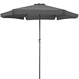 Kingsleeve Sonnenschirm Anthrazit 330 cm Groß Wasserabweisend Kurbel Garten Terrasse Balkon Marktschirm G