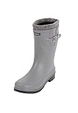 Regenliebe Damen Gummistiefel Pfütze-W warm gefüttert halbhoher Regenstiefel, Farbe:grau, Größe:41 EU