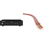 MONACOR SA-50 Kompakter Universal Stereo-Verstärker schwarz, 254620 & KabelDirekt - Lautsprecherkabel - Made in Germany - aus reinem Kupfer - 15