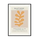 Abstrakte Matisse Retro Poster Linie Blattkörper, modernes minimalistisches Wandkunstdekorationsbild, rahmenloses Leinwandbild A7 30x45