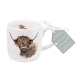 Wrendale Designs von Hannah Dale Highland Kuh Tasse, Bone China Porzellan, mehrfarbig