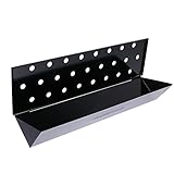 HEMOTON Räucherbox für BBQ Grill Holzspäne Holzkohle Gasgrill Fleisch Räuchern mit Klappdeckel Smoker Feuerbox Grillzubehör Utensilien Geschenk