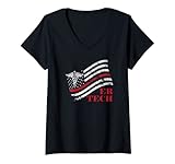 Damen ER Tech US Flag Emergency Room Technologists ER Technicians T-Shirt mit V