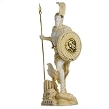 Ares Mars Gott des Krieges Zeus Sohn Römische Statue Alabaster Gold Ton 16