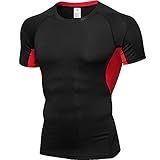 Laufshirt Herren Sommer Mode Spleißen Slim Fit Herren T-Shirt Modern Basic Rundhals Stretch Herren Kurzarm Gym Workout Breathable Herren S