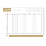 Hustle Tools Wochenplaner Block - DIN A4 Terminplaner mit 50 Blatt - Wochenplan mit extra Notizfeld - Weekly Business Planner - Planer 2021/2022 ohne festes D