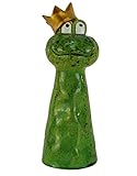 Keramik Zaunfigur Froschkönig Fido 24 cm Gartenzaun Dekoration Zaunhock