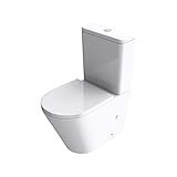 doporro Design WC Stand108T inkl. Softclose Absenkautomatik 37x65x83cm Stand-Toilette Weiß spü