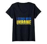 Damen Unterstützung der Ukraine I stand mit der Ukraine T-Shirt mit V