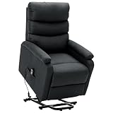 vidaXL Sessel mit Aufstehhilfe Aufstehsessel Fernsehsessel Relaxsessel TV Ruhesessel Polstersessel Liegesessel Loungesessel Dunkelgrau S