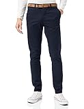 TOM TAILOR Denim Herren Slim Chino Hose mit Gürtel, Sky Captain Blue (10668), 32W / 32L