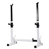 Einteiliger Squat Rack Verstellbarer Squat Rack Langhantelhalter Für Bankdrücken Multifunktionale Langhantelablage Kniebeugen Bankdrücken Kostenlose Kniebeuge ( Color : Weiß , Size : 109*56*131cm )