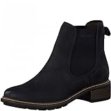 Tamaris Damen Stiefeletten, Frauen Chelsea Boots,TOUCHit-Fußbett,flach,Boots,Stiefel,Bootee,Booties,halbstiefel,Kurzstiefel,Navy,39 EU / 5.5 U