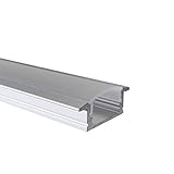 SEMI - 200 cm LED Aluminium Profil EINBAU-KL + 200 cm diffuse halbtransparente Abdeckung für LED-Streifen 2m Alu Profile Leisten von Alumino®