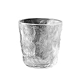 LotCow Weinbecher aus Glas, altmodische Gläser, Getränkeglas, modische Whiskygläser, strukturierte Gläser zum Trinken von Scotch, Whisky, Cocktail, Bier oder Soda, 300