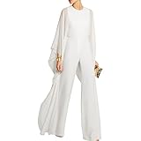 YSTWLKJ Damen Chiffon Overalls Jumpsuit Fledermausärmeln Lang Hosenanzug Business Outfits Party Play