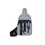 Huposdxjxb Brusttasche Männer kleine Brust Sling Tasche Reisen Wandern Feste Männchen Oxford Outdoor Brusttasche 26 * 18 * 5 cm (Color : Gray)