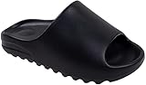 rosyclo Damen Herren Kissen Slides Hausschuhe super weich schnell trocknend Badezimmer Dusche Kissen Slides Hausschuhe Schuhe für Unisex Indoor rutschfeste Sandalen Hausschuhe, schwarz,