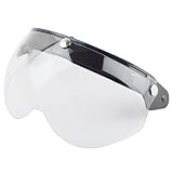 Poxcap Bubble Helm Visier für Universal Retro 3 Snap Vintage Scooter offenes Gesicht und halbe Helme Anti Scratch Universal offenes Gesicht Helm Windschutz M
