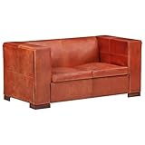 vidaXL Sofa 2-Sitzer Vintage Polstersofa Loungesofa Sitzbank Lederbank Polsterbank Sitzmöbel Ledersofa Wohnzimmersofa Dunkelbraun E