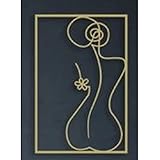 GHMPNLG Gold Weibliche Wand Dekor Set Linie Kunst Moderne Abstrakt Weibliche Sexy Körper Einzigartige Wandkunst Wanddekoration Malerei Feminine Linie Kunst Acryl Für Badezimmer oder W