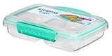 Sistema Split TO GO Lunchbox/Frischhaltedose, klein | 350 ml | Vorratsdose mit Fächern | BPA-frei | Grü