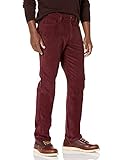 Amazon-Marke – Goodthreads Herren Cordhose mit 5 Taschen, komfortabel, elastisch, gerader Schnitt, Rot (Burgundy Bur), 30W x 28L