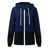 Zilosconcy Regenjacke Damen Wasserdicht Atmungsaktiv mit Kapuze Faltbar Jacke Winddicht Regenmantel Softshelljacke Grosse Grössen Windbreaker Atmungsaktiv Wandern Fahrrad Übergangsjack