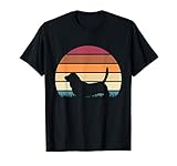 Retro Vintage Sunset Dog Pet Lover Basset Hound T-S