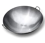 XHNXHN Handgemachte Eisenpfanne Chef Special Large Wok Home Binaural Big Iron Pot Vintage Traditionelle Extra große gekochte Eisentopf Werbung, 36 cm, 36