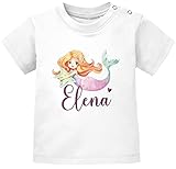 SpecialMe Baby T-Shirt mit Namen personalisiert, Motiv, Junge Mädchen Kurzarm Bio-Baumwolle weiß 68/74 (4-9 Monate)