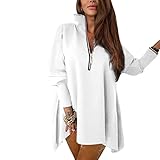 Uomitaff Damen Strickkleid Minikleid Rollkragen Kleid Strickkleider für Damen Winterkleid Langarm Pullikleid Tunika Zip Kleid Tops Strickkleider Tunika Kleid Sw