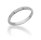 Miore Damen-Ring Memoire 9 Karat (375) Weißgold mit Brillanten 0.06ct Gr. 54 MF9008RWO