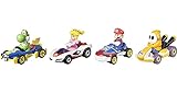 Hot Wheels GWB38 - Mario Kart Die-Cast-Charaktere in 4er-Fahrzeugsortiment, Geschenkset #2, ab 3 J