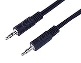 PremiumCord Klinkenkabel 3m, Klinkenstecker 3,5mm, StereoJack Stecker auf Stecker, Aux Headset Audio Verbindungskabel, Für TV Handys MP3 HiFi, geschirmt, Farbe schwarz 3