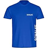 VIMAVERTRIEB® Herren T-Shirt Schalke - Brust & Seite - Druck:weiß - Shirt Männer Fußball Fanshop Fanartikel - Größe:L b