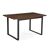 B&D home Esstisch Holz Industrial, Tischplatte 140x80 cm Akazie Optik, Kufengestell schwarz, Tisch Esszimmermöbel, Küchentisch, Holztisch, Esszimmertisch, für Esszimmer, Kü